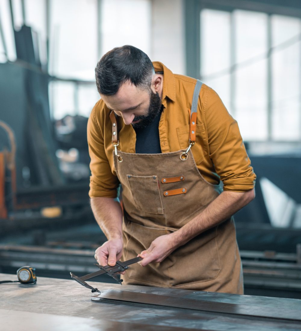 Metal industry worker at factory